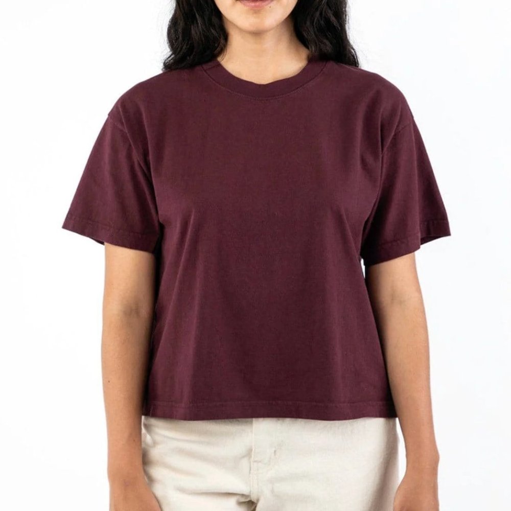 LA Apparel Wide Tee 1812GD in Port